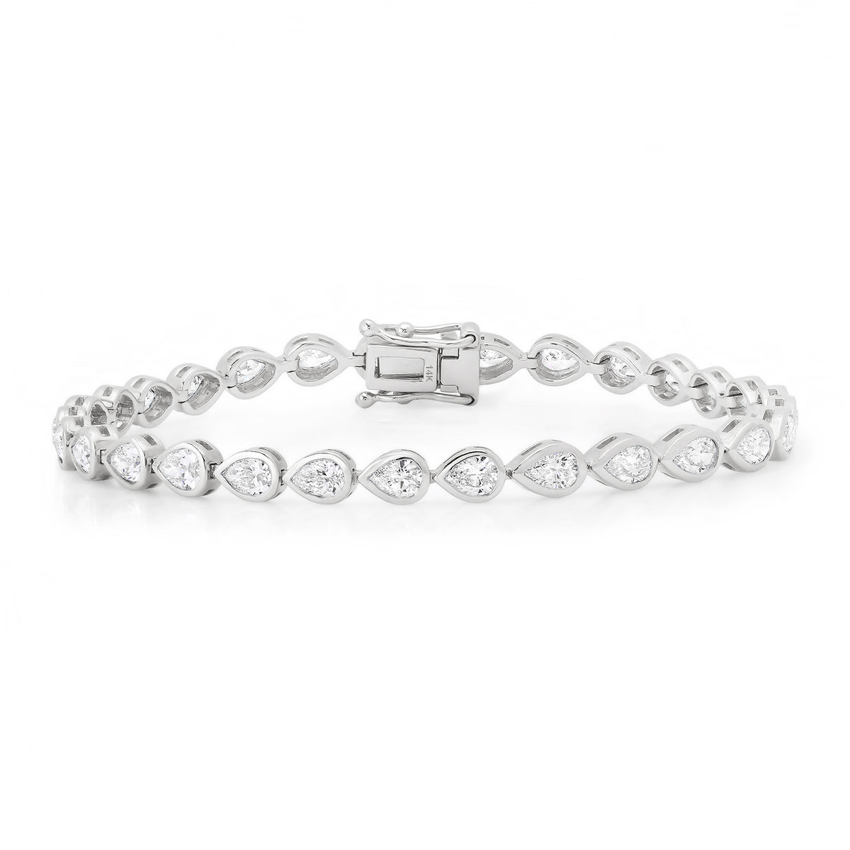 Juicy Bezel Set Diamond Pear Eternity Bracelet