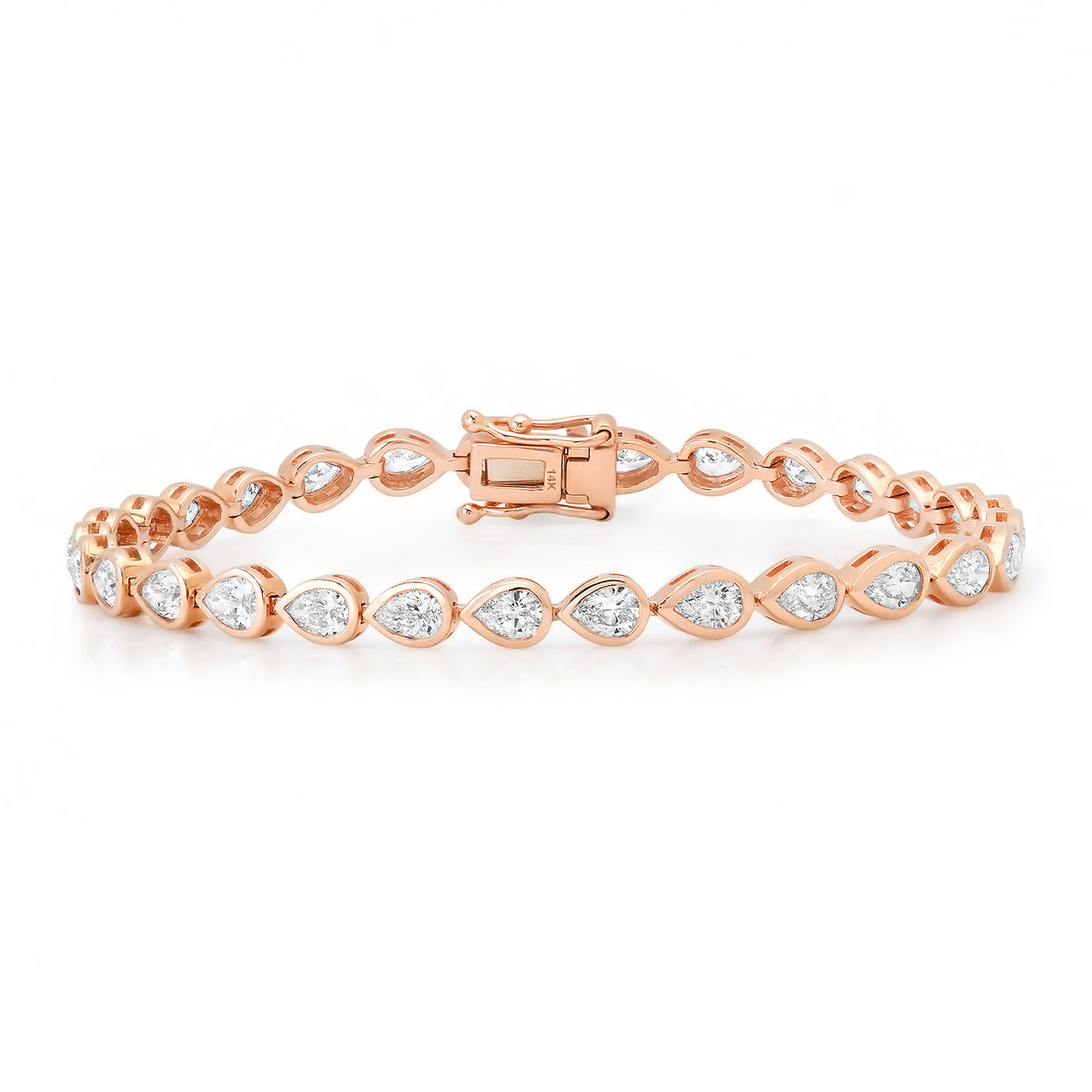 Juicy Bezel Set Diamond Pear Eternity Bracelet