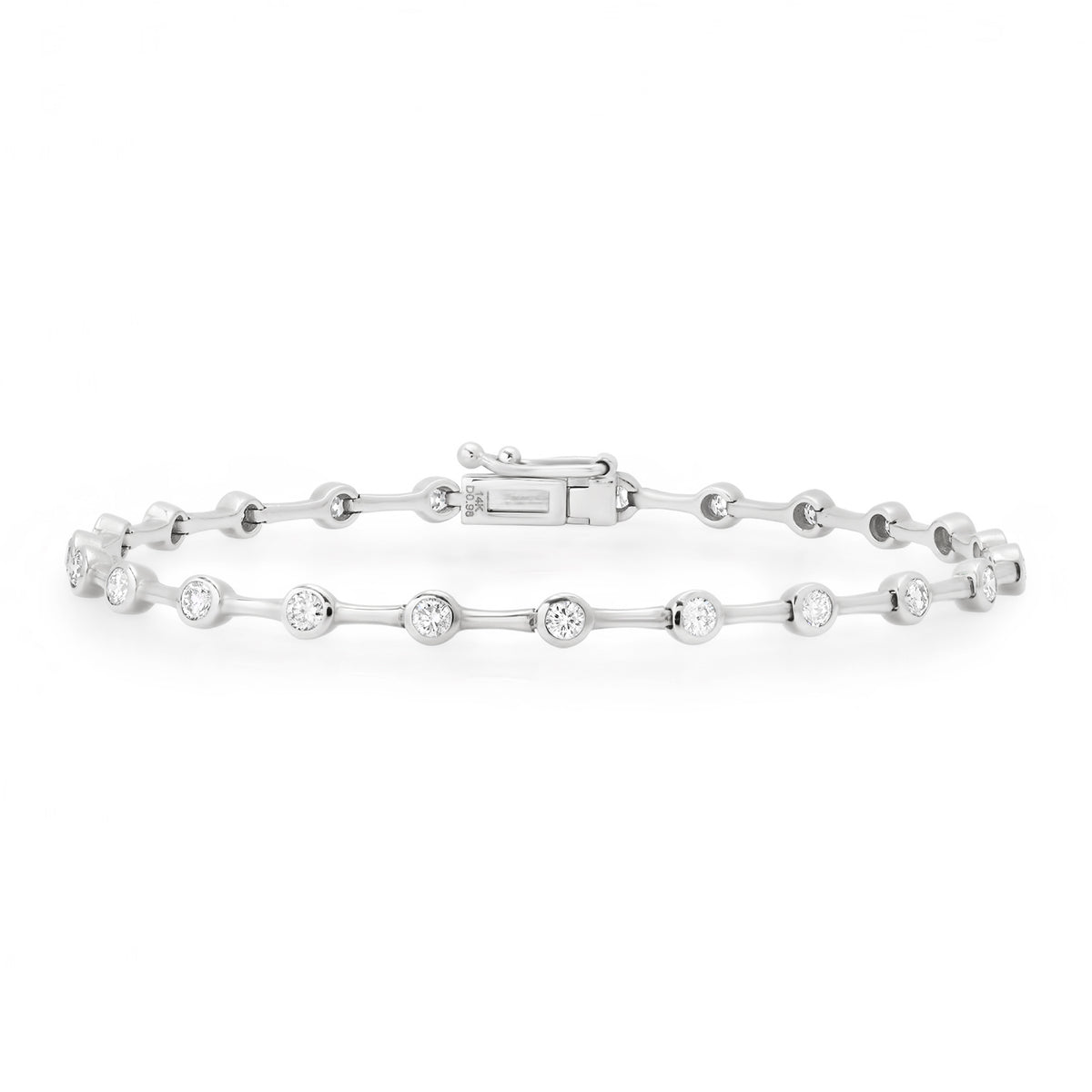 Petite Segmented Bezel Set Round Diamond Bracelet