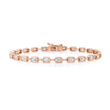 Segmented Emerald Cut Diamond Eternity Bezel Bracelet
