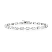 Segmented Emerald Cut Diamond Eternity Bezel Bracelet
