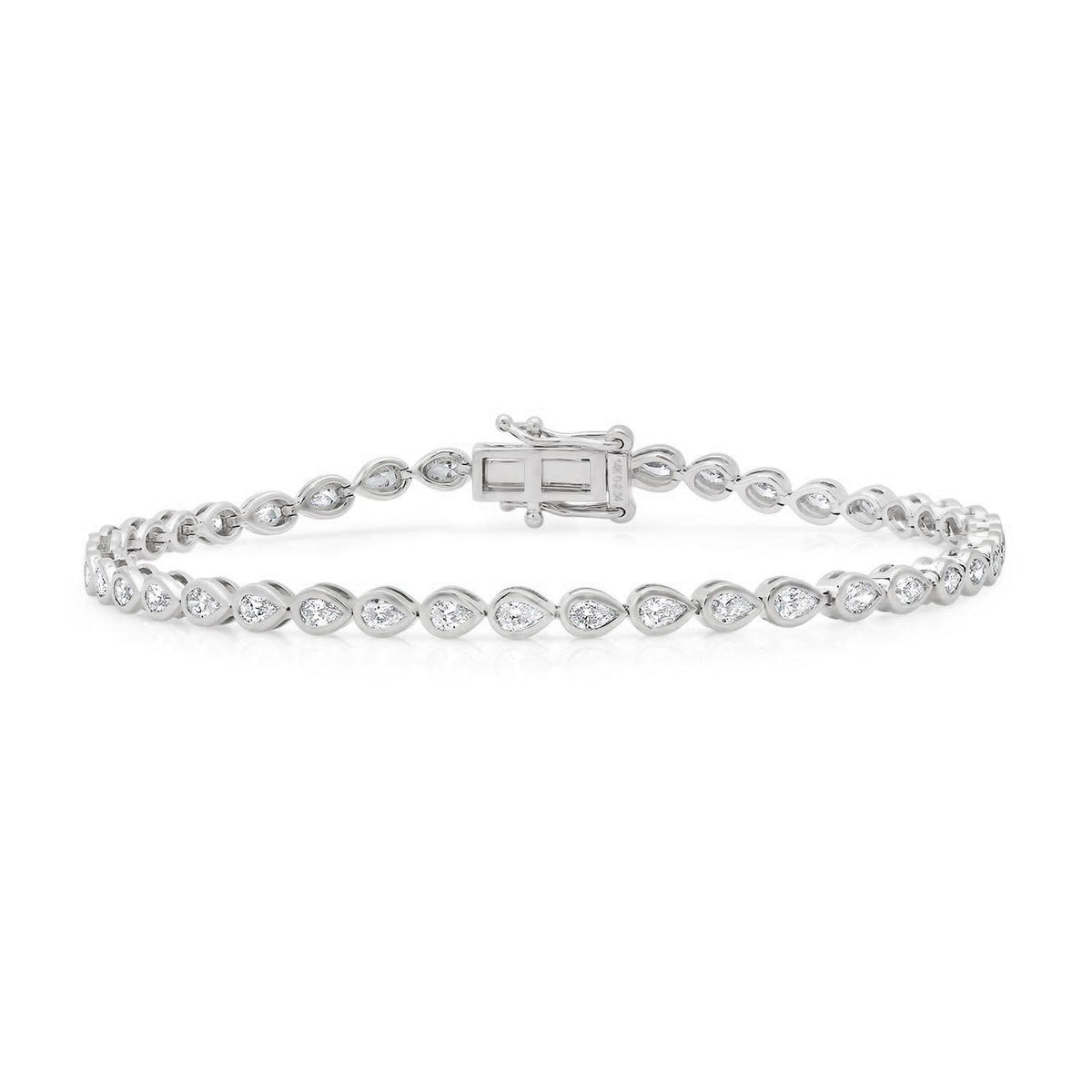 Petite Bezel Set Diamond Pear Eternity Bracelet