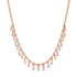 Gold Ball Chain Necklace with Round & Emerald Cut Diamond Shakers