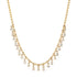 Gold Ball Chain Necklace with Round & Emerald Cut Diamond Shakers