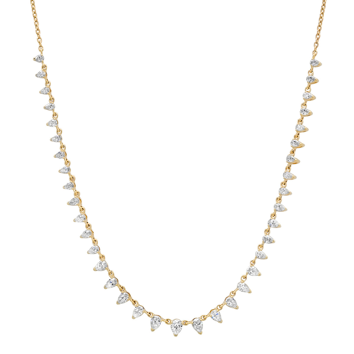 Delicate Diamond Pear Necklace