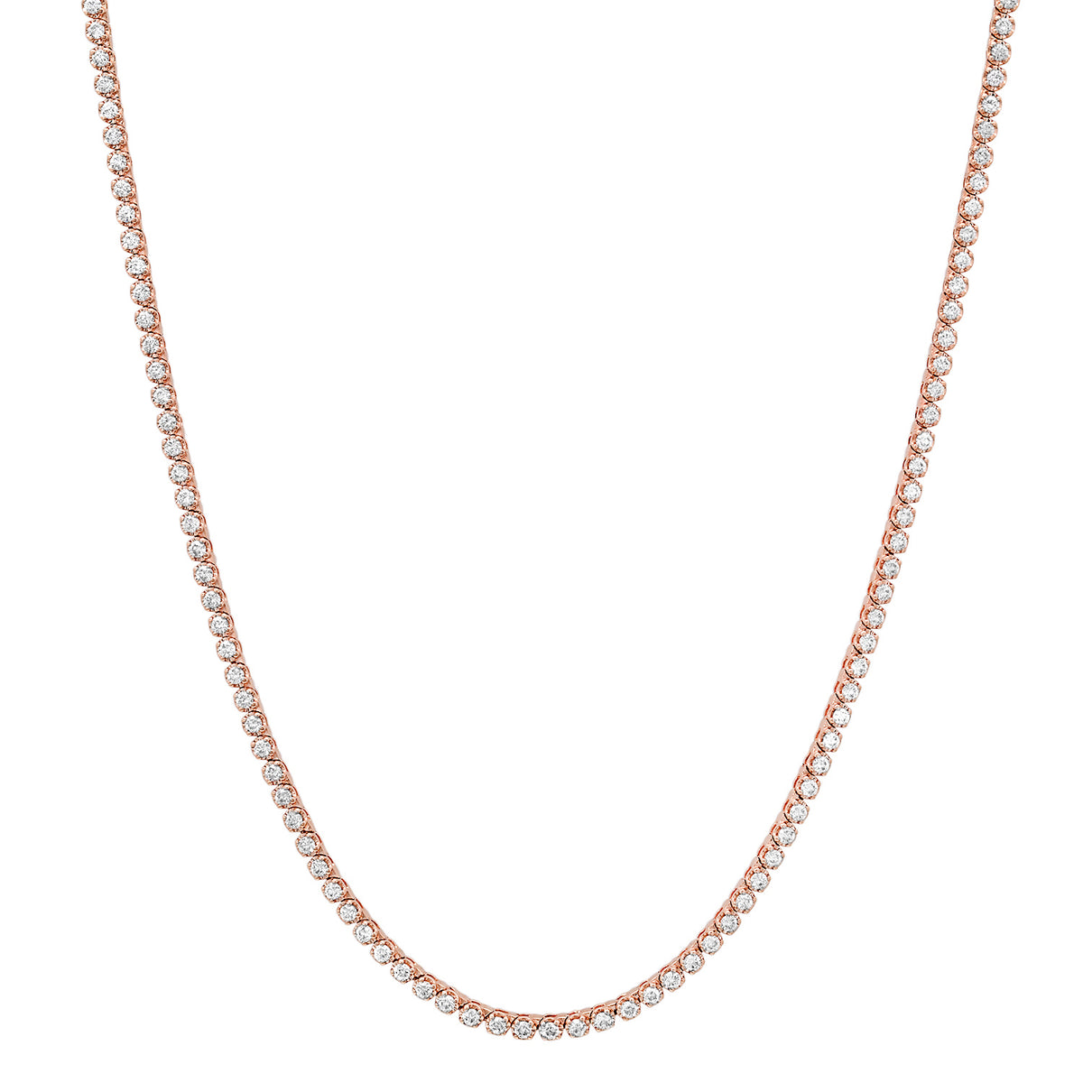Prong Set Petite Round Diamond Tennis Necklace