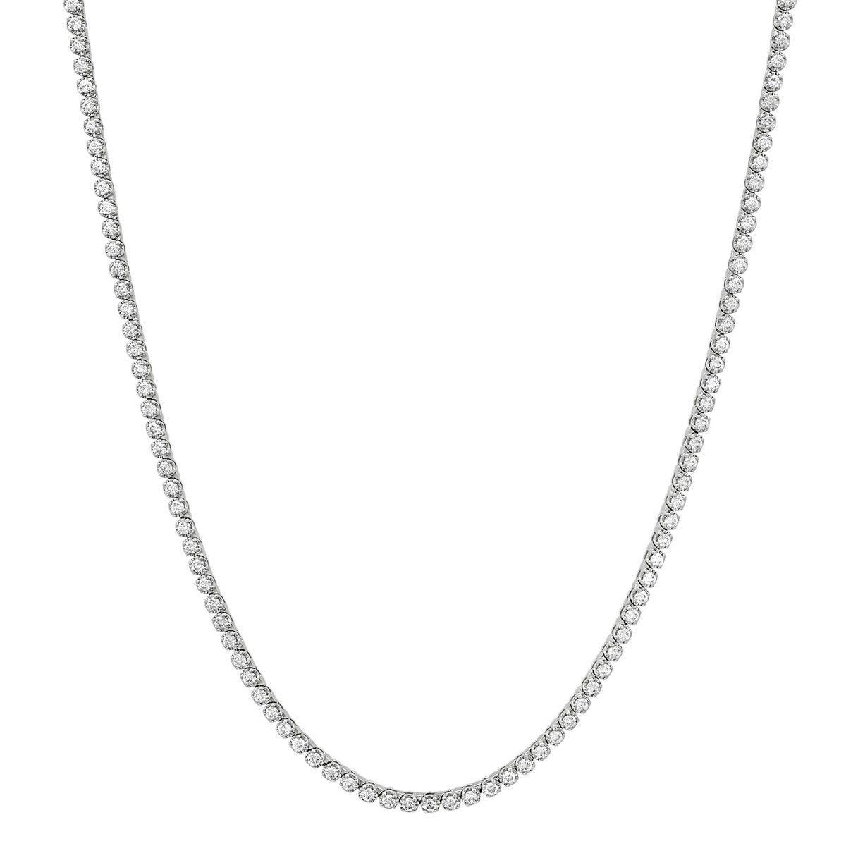 Prong Set Petite Round Diamond Tennis Necklace