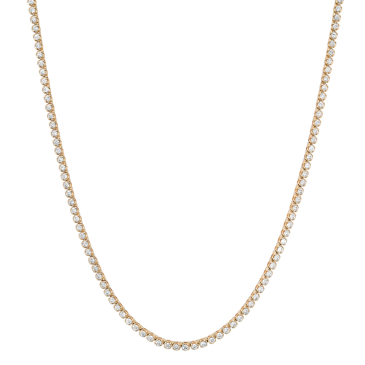 Prong Set Petite Round Diamond Tennis Necklace
