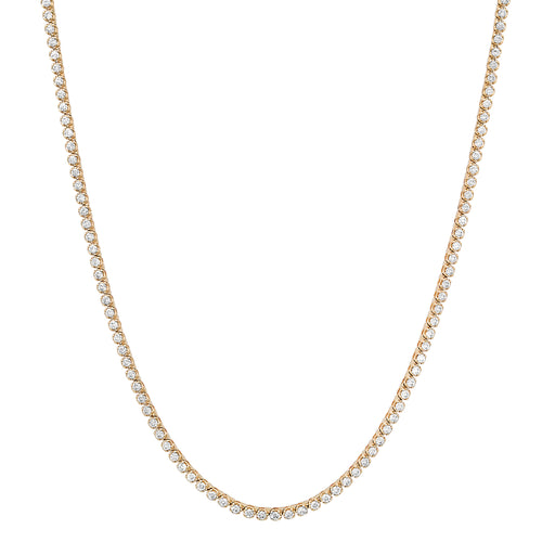 Prong Set Petite Round Diamond Tennis Necklace