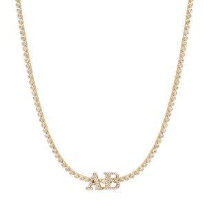 Bezel Set Petite Round Diamond Tennis Necklace