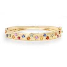 Scattered Mixed Sapphire Bangle Bracelet