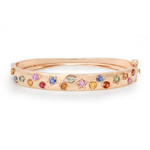 Scattered Mixed Sapphire Bangle Bracelet