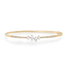 Dainty Marquise & Pave Diamond Bangle Bracelet