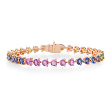 Prong Set Ombre Rainbow Gemstone Bracelet