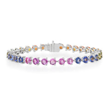 Prong Set Ombre Rainbow Gemstone Bracelet