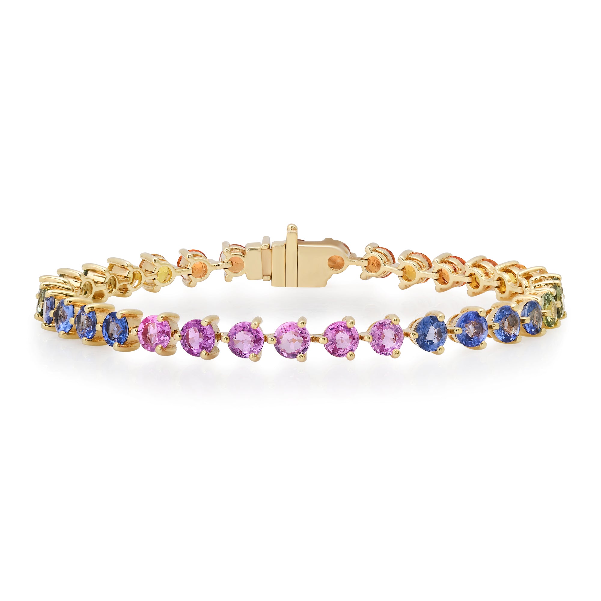 Prong Set Ombre Rainbow Gemstone Bracelet