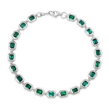 Bezel Set Emerald Cut Emerald Bracelet