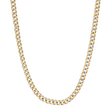 Alternating Diamond & Gold Cuban Chain Link Necklace