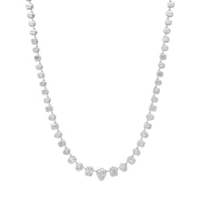 Graduated Mixed Shape Diamond Bezel 1/2 Tennis Necklace