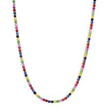 Prong Set Mixed Sapphire Tennis Necklace