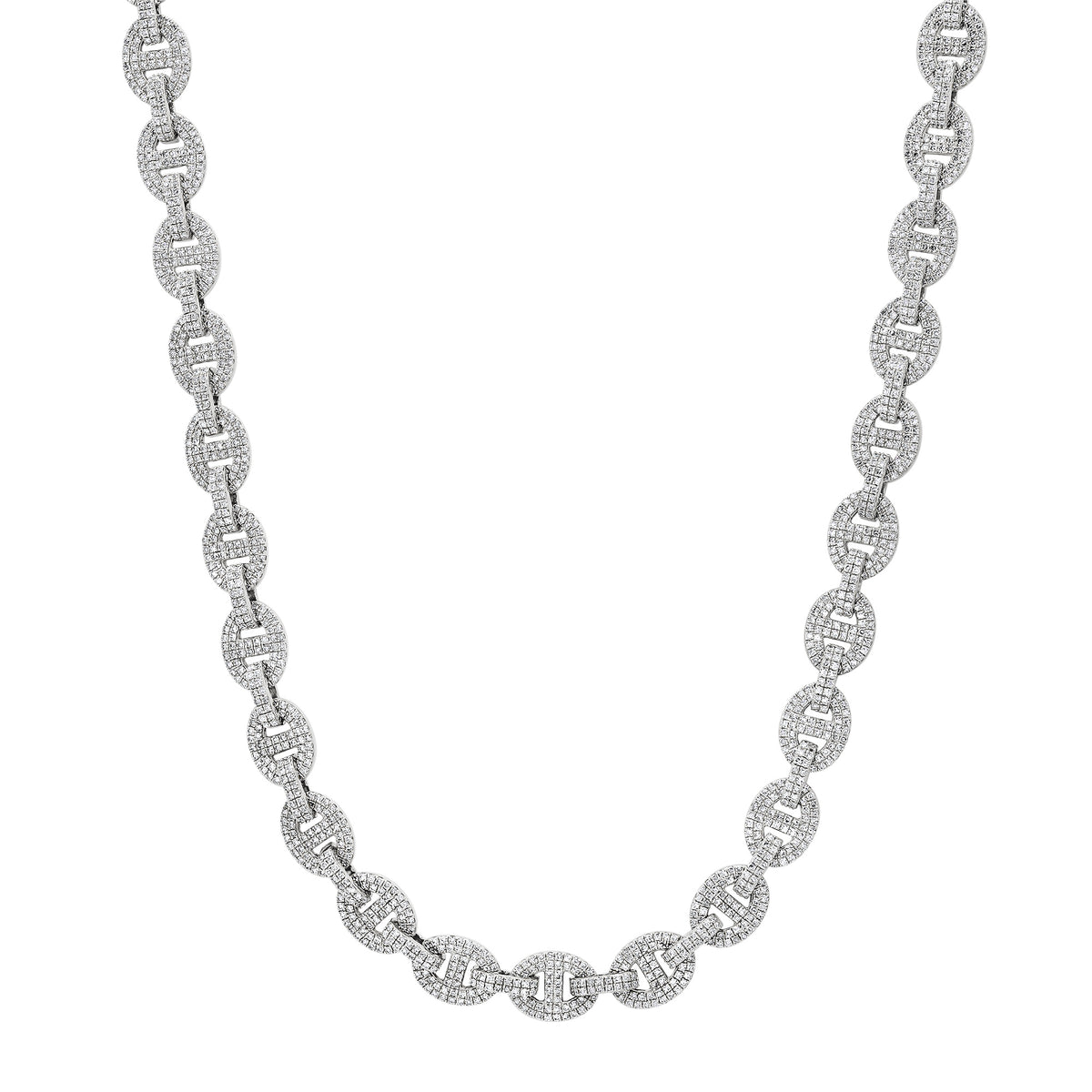Bold Pave Diamond Mariner Link Chain Necklace