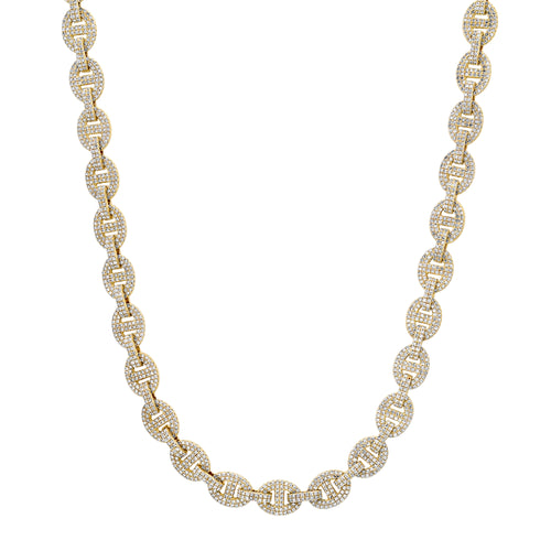 Bold Pave Diamond Mariner Link Chain Necklace