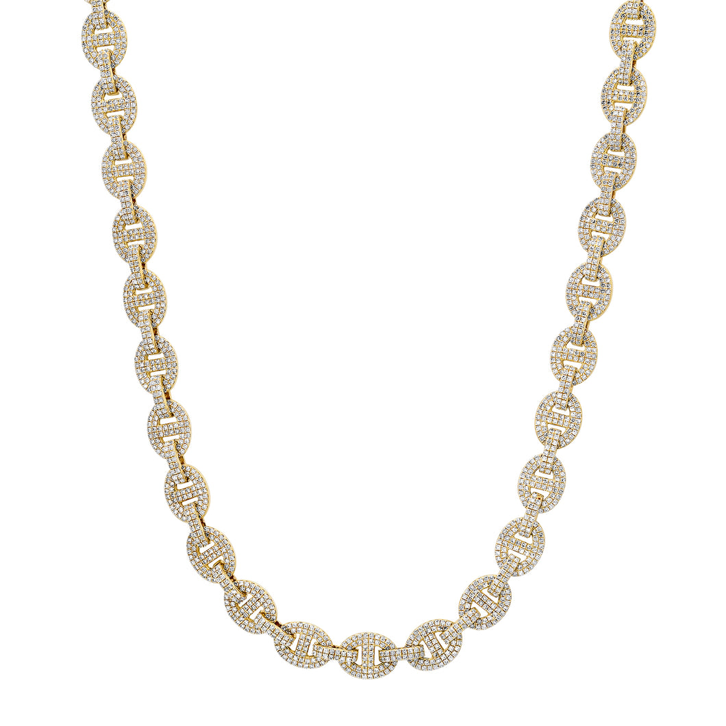 Bold Pave Diamond Mariner Link Chain Necklace