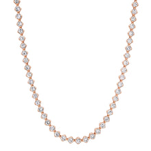 Bezel Prong Set Diamond Shaped Diamond Tennis Necklace