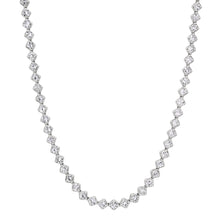 Bezel Prong Set Diamond Shaped Diamond Tennis Necklace
