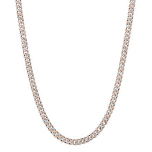 Alternating Two Tone Diamond Cuban Chain Link Necklace