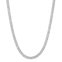 Alternating Two Tone Diamond Cuban Chain Link Necklace