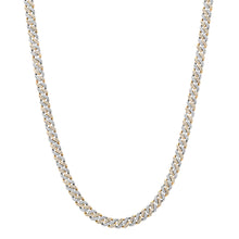 Alternating Two Tone Diamond Cuban Chain Link Necklace