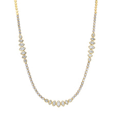 Alternating Graduated Bezel Set Marquise & Pear Diamond 1/2 Tennis Necklace