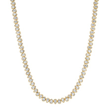 Alternating Bezel Set Diamond Pear Tennis Necklace