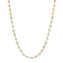 Segmented Mixed Shape Diamond Bezel 1/2 Tennis Necklace