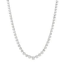 Graduated Bezel Set Emerald Cut Diamond 1/2 Tennis Necklace