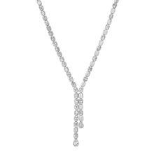 Alternating Graduated Bezel Set Diamond Rounds 1/2 Tennis Necklace