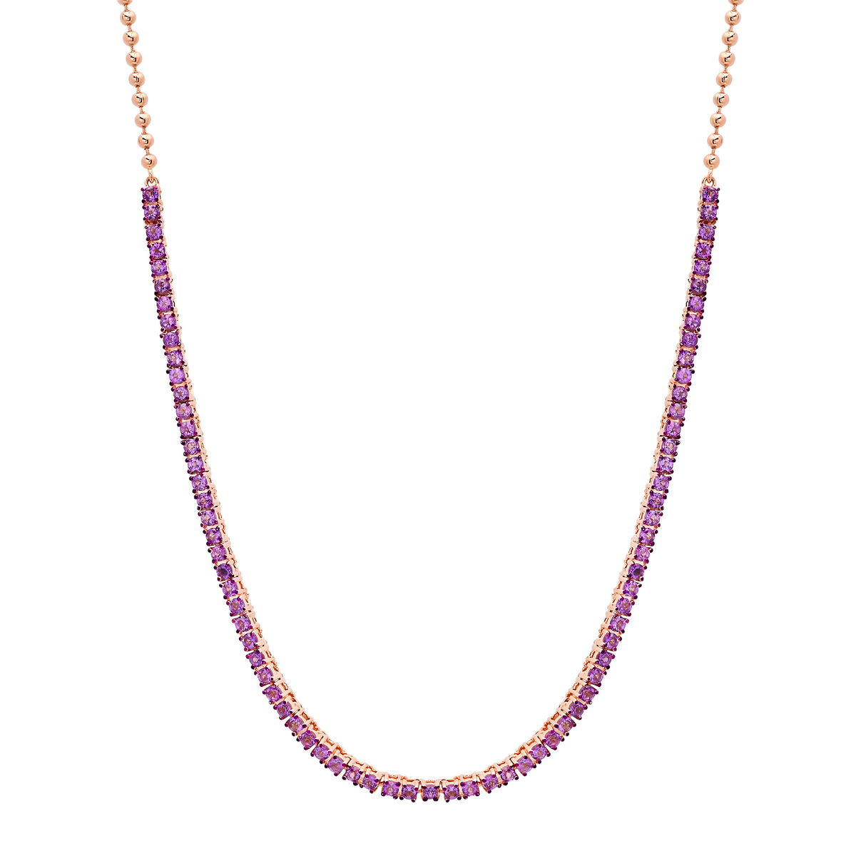 Prong Set Gemstone 1/2 Tennis Necklace