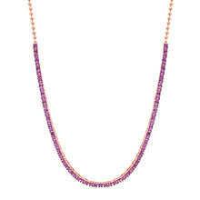 Prong Set Gemstone 1/2 Tennis Necklace