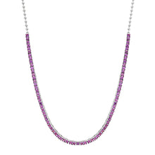 Prong Set Gemstone 1/2 Tennis Necklace