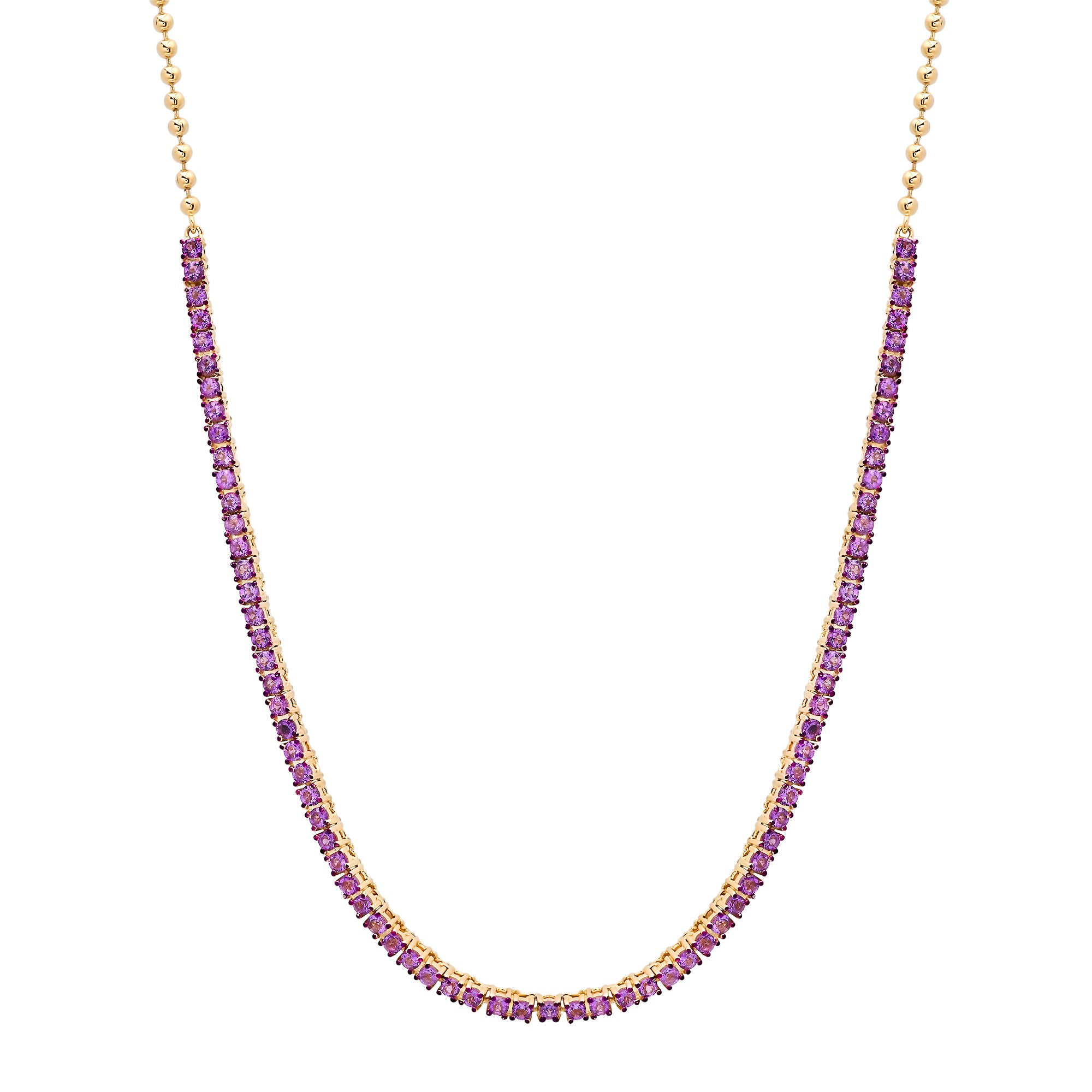 Prong Set Gemstone 1/2 Tennis Necklace