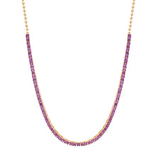 Prong Set Gemstone 1/2 Tennis Necklace