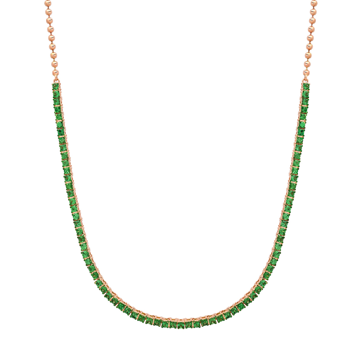 Prong Set Gemstone 1/2 Tennis Necklace