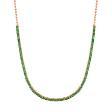 Prong Set Gemstone 1/2 Tennis Necklace
