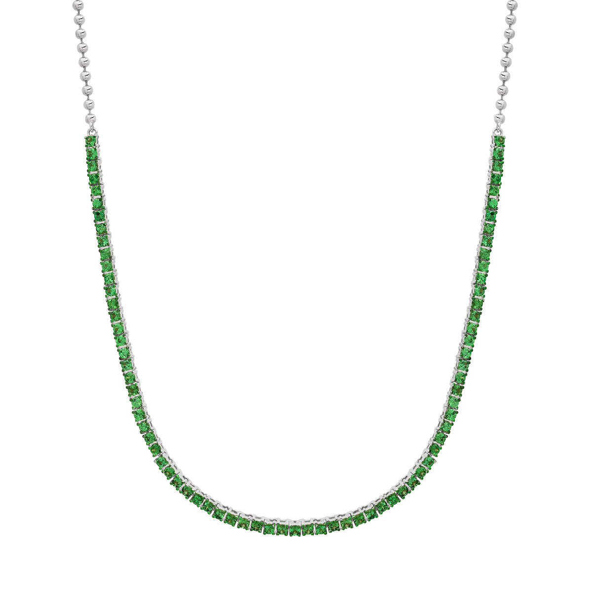 Prong Set Gemstone 1/2 Tennis Necklace