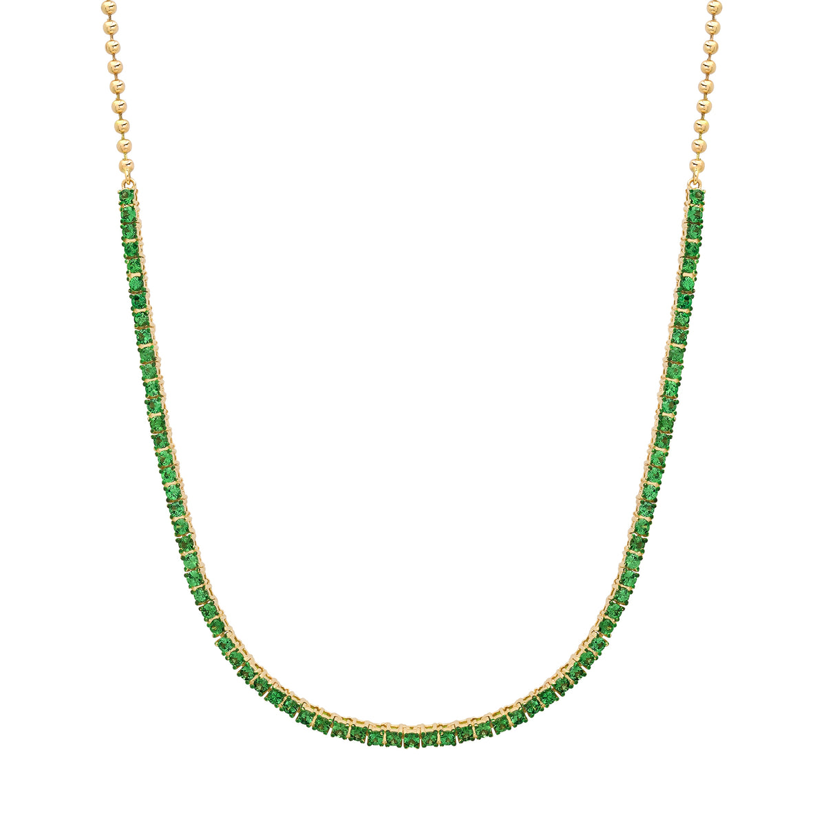 Prong Set Gemstone 1/2 Tennis Necklace