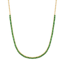 Prong Set Gemstone 1/2 Tennis Necklace