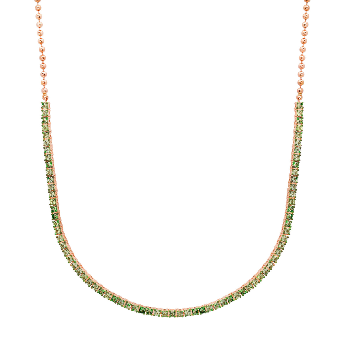 Prong Set Gemstone 1/2 Tennis Necklace