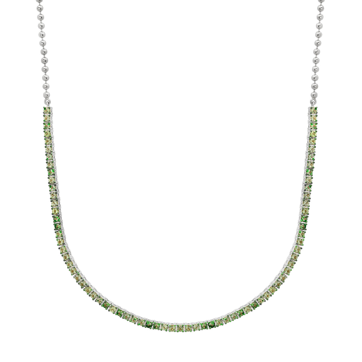 Prong Set Gemstone 1/2 Tennis Necklace