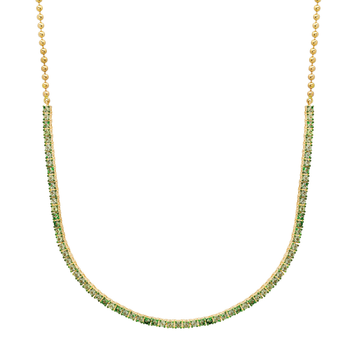 Prong Set Gemstone 1/2 Tennis Necklace